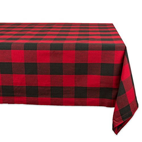 DII Buffalo Check Collection Klassische Bauernhaus-Tischdecke, Baumwolle, rot/schwarz, Tablecloth, 52x52 von DII