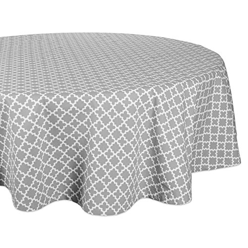 DII Gitter Tabletop Collection, Baumwolle, grau, Tablecloth, 70" Round von DII
