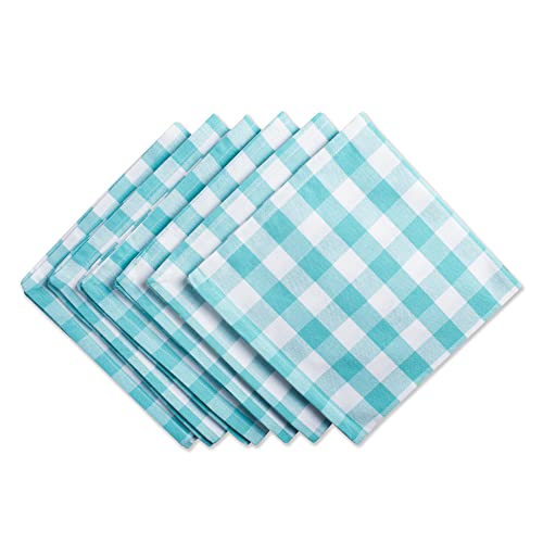 DII Checkered Collection Tabletop, Napkin Set, Aqua 6 Count von DII