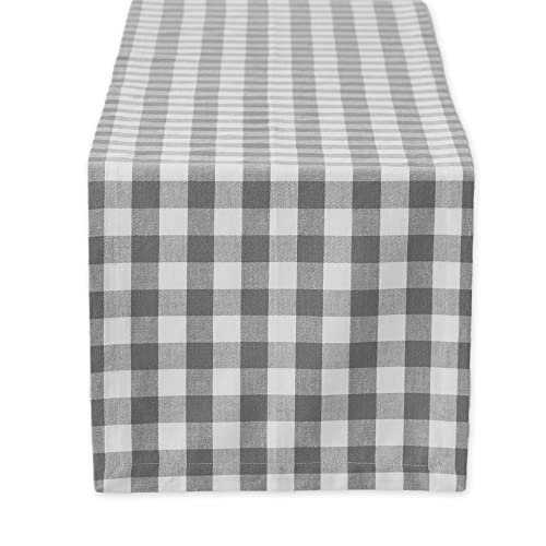 DII Checkered Collection Tabletop, Table Runner, 14x72, Gray von DII