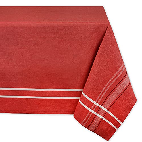 DII French Stripe Tischdecke, Tischdecke, Bauernhaus-Stil, 60 x 104 cm, Rot Chambray von DII