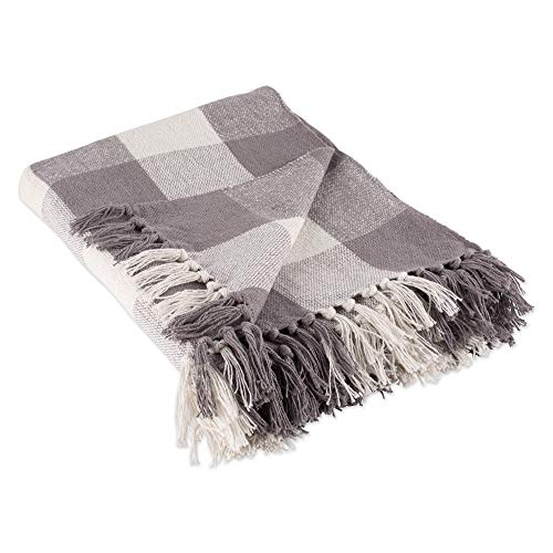 DII Gray & White Throw Buffalo Check Bins & Throws, 50x60 Body with 3" Fringe, DII Gray & White Throw Buffalo Check Bins & Throws, 50x60 Body with 3" Fringe, von DII