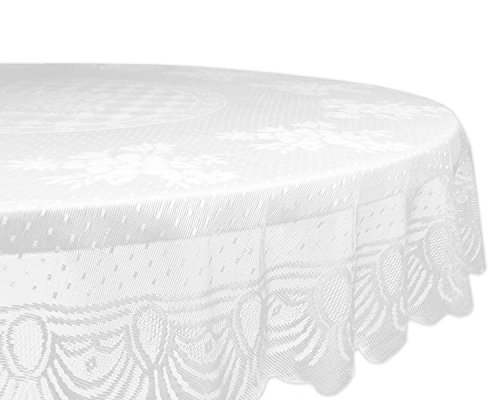 DII Home Essentials Tischdecke, 100% Polyester, maschinenwaschbar, Shabby Chic, Vintage-Stil, 160 cm, rund, Florale Spitze DII Home Essentials Tischdecke, 100% Polyester, maschinenwaschbar, Shabby Chic, Vintage-Stil, 160 cm, rund, Florale Spitze von DII