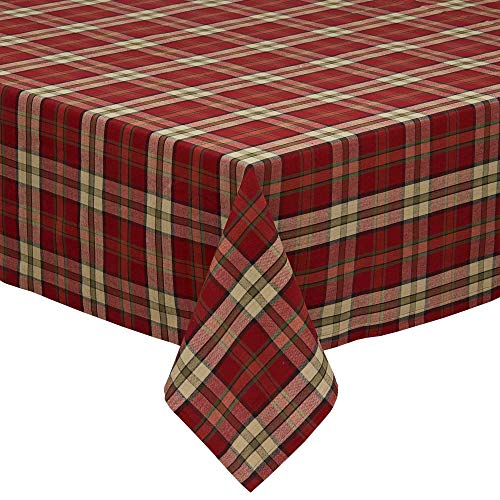 DII Holiday Collection Weihnachtliches Karomuster, Baumwolle, Lagerfeuer, 52x52 Tablecloth von DII