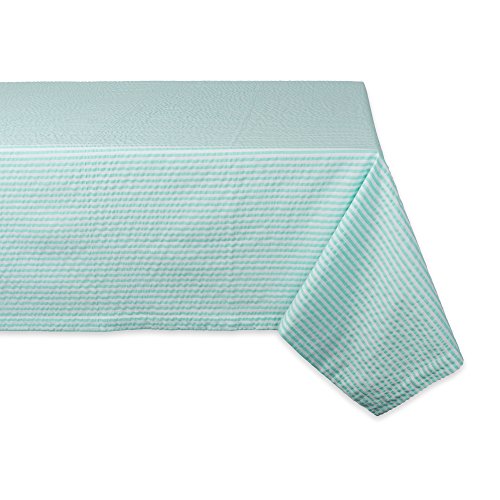 DII Seersucker Tischdecke, Baumwolle, gestreift, für Hochzeiten, Picknicks, Sommerpartys und den täglichen Gebrauch, 152,4 x 213,4 cm, Aqua Blue DII Seersucker Tischdecke, Baumwolle, gestreift, für Hochzeiten, Picknicks, Sommerpartys und den täglichen Gebrauch, 152,4 x 213,4 cm, Aqua Blue von DII