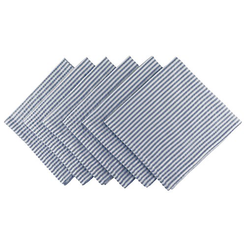 DII Servietten-Set, 100% Baumwolle, Seersucker, gestreift, Blau, 6-teilig DII Servietten-Set, 100% Baumwolle, Seersucker, gestreift, Blau, 6-teilig von DII