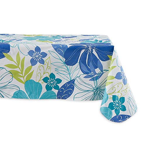 DII Sommer-Vinyl Kollektion Tischdecke mit Flanellrückseite und Blumenmotiv, Tropische Bahama, 84" x 60" (Rectangular) von DII