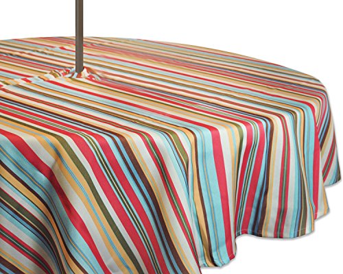 DII Summer Stripe 5751 Tischdecke aus der Outdoor-Kollektion, rund mit Reißverschluss, 132,1 cm von DII