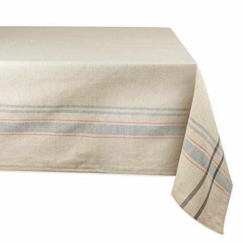 DII French Stripe Tischdecke, Tischdecke, Bauernhaus-Stil, 60 x 120 cm, Taupe/Grau von DII