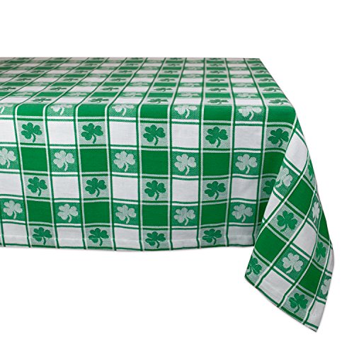 DII Tischdecke, 100% Baumwolle, maschinenwaschbar, Party, St. Patrick's Day & Spring Tischdecke, 152,4 x 213,4 cm, grün-weiß kariert mit Kleeblatt, für 6 8 Personen DII Tischdecke, 100% Baumwolle, maschinenwaschbar, Party, St. Patrick's Day & Spring Tischdecke, 152,4 x 213,4 cm, grün-weiß kariert mit Kleeblatt, für 6 8 Personen von DII