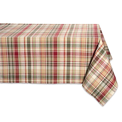 DII Tischdekoration „Give Thanks Plaid“ Autumn & Thanksgiving Tischwäsche, Baumwolle, 60x104 Rectangle Tablecloth von DII