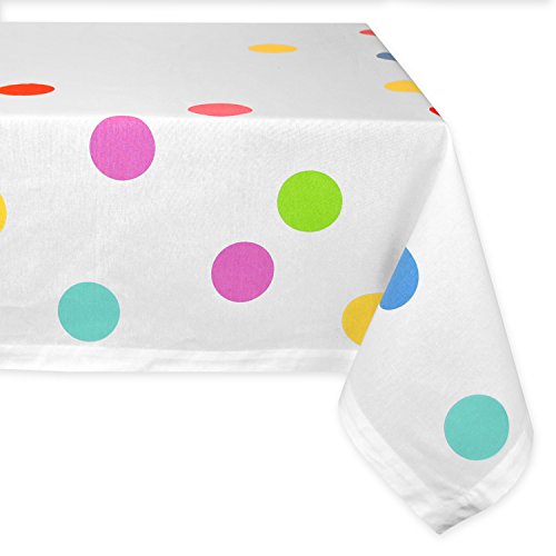 DII 100% Cotton, Machine Washable, Dinner, Summer & Picnic Tablecloth,60 x 84, Birthday Confetti, Seats 6 to 8 People von DII