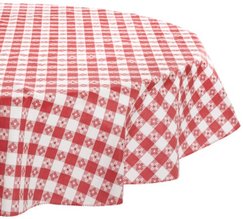 Kane Home Products Eco Vinyl-Tischdecke, rot kariert, 60" Round von DII