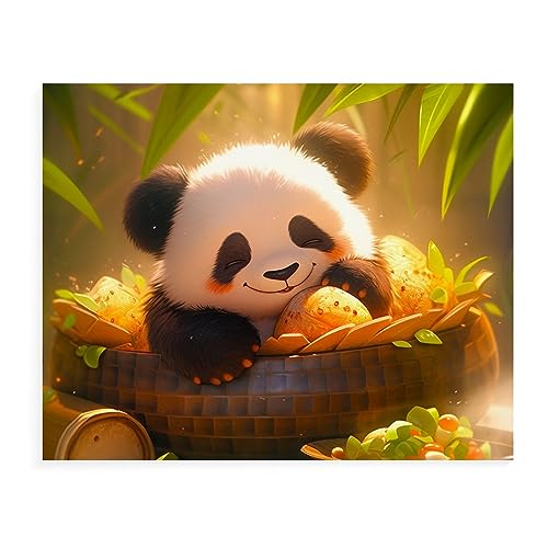 DIICMA Malen Nach Zahlen Für Erwachsene Anfänger Und Kinder Niedlicher Panda DIY Ölmalerei Acrylmalerei Geschenk Kits Style-F 40X50CM von DIICMA