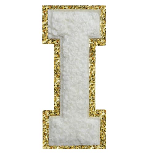 Aufbügler mit Buchstaben zum Aufbügeln, 3 Stück, Varsity Glitzer, Chenille, Buchstabenaufnäher, 11,4 cm, für Kleidung, Rucksäcke, Team-Kostüm, Dekoration, Weiß I Aufbügler mit Buchstaben zum Aufbügeln, 3 Stück, Varsity Glitzer, Chenille, Buchstabenaufnäher, 11,4 cm, für Kleidung, Rucksäcke, Team-Kostüm, Dekoration, Weiß I von DIILLEU