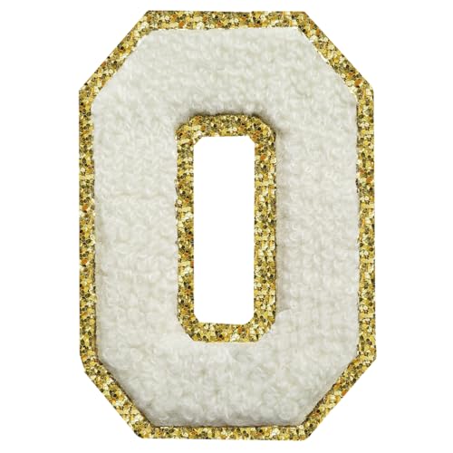 Aufbügler mit Buchstaben zum Aufbügeln, 3 Stück, Varsity Glitzer, Chenille, Buchstabenaufnäher, 11,4 cm, für Kleidung, Rucksäcke, Team-Kostüm, Dekoration, Weiß O Aufbügler mit Buchstaben zum Aufbügeln, 3 Stück, Varsity Glitzer, Chenille, Buchstabenaufnäher, 11,4 cm, für Kleidung, Rucksäcke, Team-Kostüm, Dekoration, Weiß O von DIILLEU