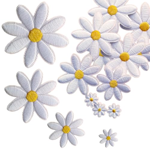Gänseblümchen-Aufnäher zum Aufbügeln, 40 Stück und 4 Größen, niedliche Gänseblümchen-Stickerei für Dekoration, Kleidung, Hüte, Rucksäcke, Kleider, Blumen-Patches für Mädchen, Frauen Gänseblümchen-Aufnäher zum Aufbügeln, 40 Stück und 4 Größen, niedliche Gänseblümchen-Stickerei für Dekoration, Kleidung, Hüte, Rucksäcke, Kleider, Blumen-Patches für Mädchen, Frauen von DIILLEU