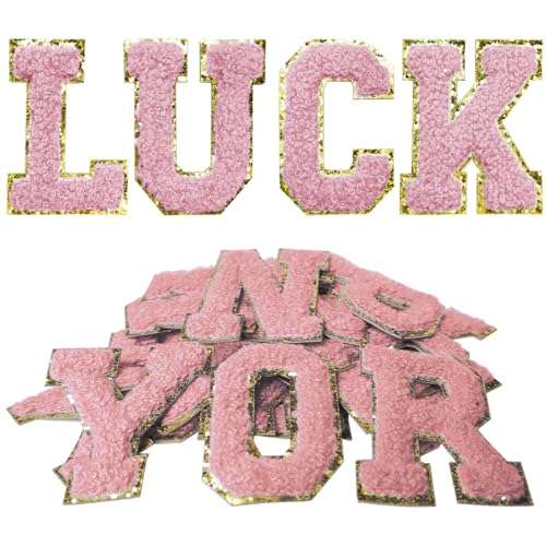 Selbstklebende Buchstaben-Aufnäher, A-Z, Chenille-Buchstaben-Aufkleber, Alphabet-Aufnäher für Kleidung, Schuhe, Taschen, Handyhüllen, Hut, DIY-Zubehör, Rosa, 26 Stück Selbstklebende Buchstaben-Aufnäher, A-Z, Chenille-Buchstaben-Aufkleber, Alphabet-Aufnäher für Kleidung, Schuhe, Taschen, Handyhüllen, Hut, DIY-Zubehör, Rosa, 26 Stück von DIILLEU