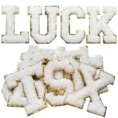 Selbstklebende Buchstaben-Aufnäher, A-Z, Chenille-Buchstaben-Aufkleber, Alphabet-Aufnäher für Kleidung, Schuhe, Taschen, Handyhüllen, Hut, DIY-Zubehör, Weiß, 26 Stück Selbstklebende Buchstaben-Aufnäher, A-Z, Chenille-Buchstaben-Aufkleber, Alphabet-Aufnäher für Kleidung, Schuhe, Taschen, Handyhüllen, Hut, DIY-Zubehör, Weiß, 26 Stück von DIILLEU