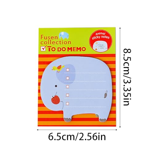 DIIOOMIEEU Haftnotizblock mit Cartoon-Tiermotiv, selbstklebend, zum Abreißen, 20 Blatt, Schulbriefpapier für Schüler, Lehrer, Kind von DIIOOMIEEU