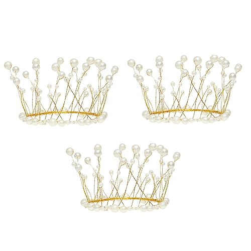 3St Kronenkuchen dekorieren Cupcake-Kuchen-Topper Tiara-Kuchendekorationen hochzeitsdeko Kuchen Topper Dessert Dekoration Kronen-Kuchenornament Krone Kuchendekoration Metall Golden DIKACA von DIKACA