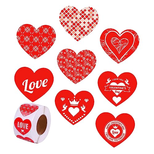 DIKACA 1 Rolle Liebesaufkleber Valentinstag Aufkleber Party-siegel-aufkleber Siegelaufkleber Zum Valentinstag Siegelaufkleber Für Siegeletikett Etikettensiegelaufkleber Papier von DIKACA