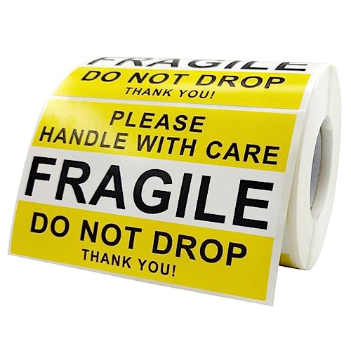 DIKACA 1 Rolle Zerbrechliche Warnaufkleber Ziehen Um Versandwarnaufkleber Etiketten Klein Vorsichtsband Mit Sorgfalt Behandeln Aufkleber Für Den Versand Groß Name Papier Yellow DIKACA 1 Rolle Zerbrechliche Warnaufkleber Ziehen Um Versandwarnaufkleber Etiketten Klein Vorsichtsband Mit Sorgfalt Behandeln Aufkleber Für Den Versand Groß Name Papier Yellow von DIKACA