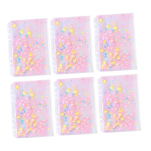 DIKACA 1 Satz 6 Stück Beutel Mit Losen Blättern Make-up-taschen-organizer-tasche Geldsparmappe Mit Hüllen 6-loch-ordnertasche Aktentaschen 6-loch-reißverschlussbeutel Blattbeutel Pvc Rosa von DIKACA