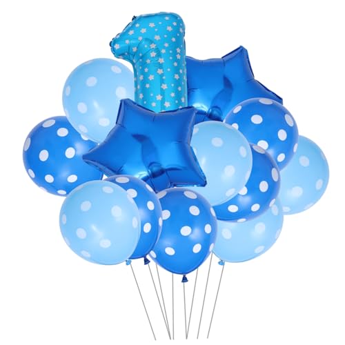 DIKACA 1 Satz Ballondekoration zahlen kinder party Luftballons zum 1. Geburtstag des Babys Luftballons für Kinderpartys Kinderanzug Anzüge für Jungen Nummerndruckballons Foto von DIKACA