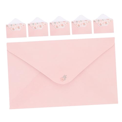 DIKACA 1 Satz Blumen Tierbuchstaben Papier Set kleine Einladungsumschläge multifunktionale Einladungsumschläge Briefumschläge Festival-Accessoires Brief schreiben Rosa von DIKACA