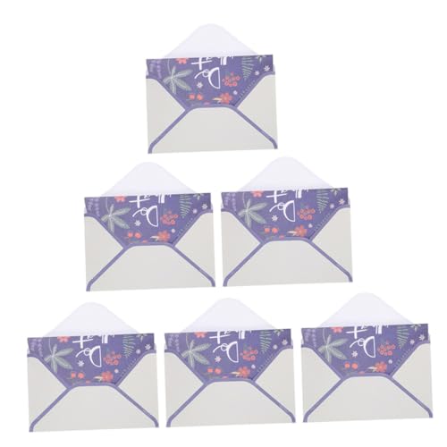 DIKACA 1 Satz Blumenumschlagset Kleine Einladungsumschläge Umschläge Zur Briefaufbewahrung Tragbare Briefumschläge Dekorative Hochzeitsumschläge Papier Violett von DIKACA