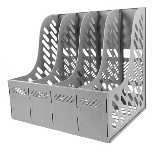 DIKACA 1 Satz Dateispeicherordner Organisation Desktop Dateiorganisator Schreibtisch Praktisch Büroorganisator Lagerung Aktenregalhalter Aktenordnerhalter Inhaber Gestell Plastik Grey von DIKACA