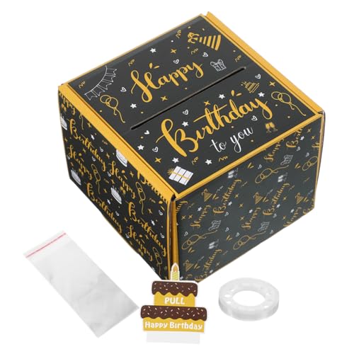 DIKACA 1 Satz -Geschenkbox boxen geburtstags Geburtstagsgeld herausziehen mit Geburtstagsrequisiten Geldkuchenspender Papier Black DIKACA 1 Satz -Geschenkbox boxen geburtstags Geburtstagsgeld herausziehen mit Geburtstagsrequisiten Geldkuchenspender Papier Black von DIKACA