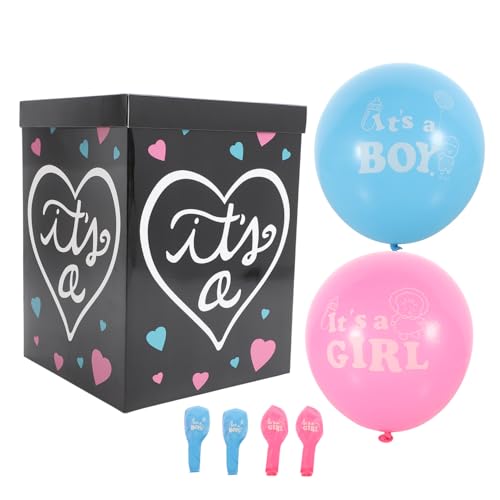 DIKACA 1 Satz Geschlechtsoffenlegungsbox Ornament Geschlechtsvorhersage-Kit klare Luftballons Partydekorationen zum Aufdecken des Geschlechts Babypartydekorationen für Mädchen Junge von DIKACA