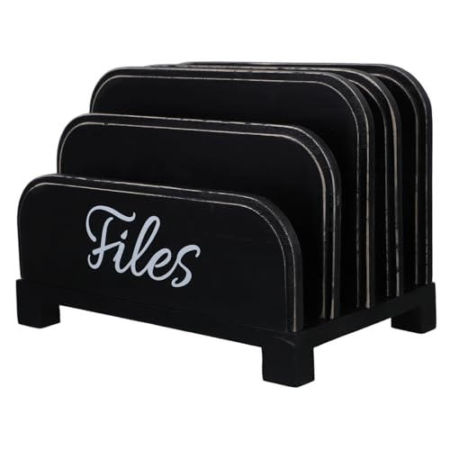 DIKACA 1 Satz Holz Schreibtisch Organizer mit Fächern Robuster Briefablage und Aktenhalter für Zuhause und Multifunktionale Aufbewahrungslösung von DIKACA