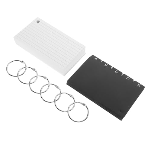 DIKACA 1 Satz Karteikarte Lesezeichen Bindemittel Karteikarten Mit Ring Stichwort Studieren Farbig Leere Karten Blinken Beachten Sie Pads Kartenzubehör Rostfreier Stahl von DIKACA