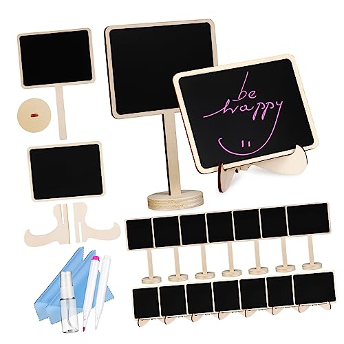DIKACA 1 Satz Kreidetafel Schild write board tischgestell schwartenbrett Tischdekoration marker pen Party klein Wand Etikett staffelei Tafelschild für den Tisch Mini-Tafelschilder Holz von DIKACA