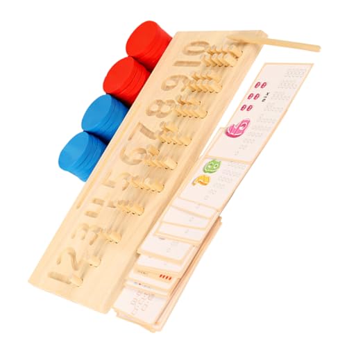 DIKACA 1 Satz Mathe- Zahlen Färben Lernspielzeug Für Pädagogisches Kindergartenspielzeug Zeichenbrett Schreibgeräte Für Kleinkinder Für Anfänger Khaki Hölzern von DIKACA