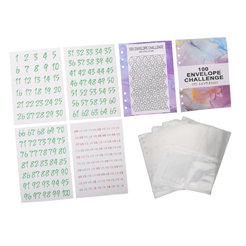 DIKACA 1 Satz Ordnertaschen Bargeldsparender Ordner Binder-nachfüllungen Sparordner Mit Geldumschlägen Speichern Wenn Ersparnisse Geldbinder Zum Sparen Von Bargeld Pvc Transparent von DIKACA