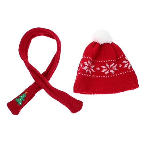 DIKACA 1 Satz Schneemann -hutschal Dekorationen Mini-schneemann Miniaturhut Erwachsene Weihnachten Für Puppe Mini-Hut Hüte Weihnachtsschal Mini-schal Flasche Zubehör Garn von DIKACA