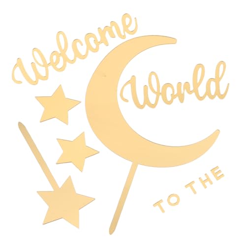 DIKACA Kuchendekoration Mit Mond Und Sternen Zur Geburt Elegante Dekoration Für Babypartys DIKACA Kuchendekoration Mit Mond Und Sternen Zur Geburt Elegante Dekoration Für Babypartys von DIKACA
