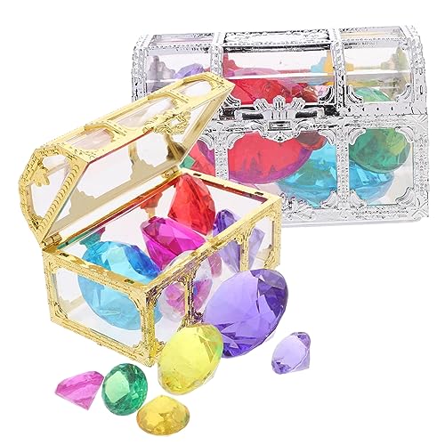 DIKACA 1 Set Edelsteinspielzeug Handgefertigt DIY Schatzkiste Piratenschatz Schatzsuche Diamanten Schmuck Für Ornament Edelsteine Kinderspielzeug Gefälschter Diamant von DIKACA