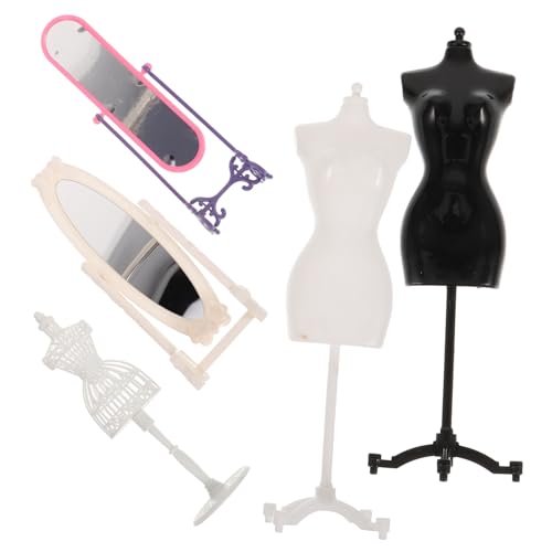 DIKACA 1 Set Modellständer Wohnzimmer Schneiderpuppe Schaufensterpuppe Kleiderständer Babyständer Gestell Outfits Mini Hauszubehör Puppenkleiderstütze Puppenmodellständer Puppenständer von DIKACA