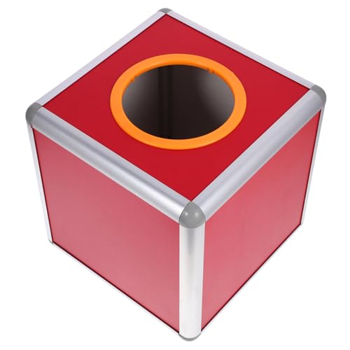 DIKACA 1 Stück Aluminiumlegierung Lotteriekasten Aufbewahrungsbox Rot für Partys Spenden und Veranstaltungen für Ballspiele Spieleabende von DIKACA