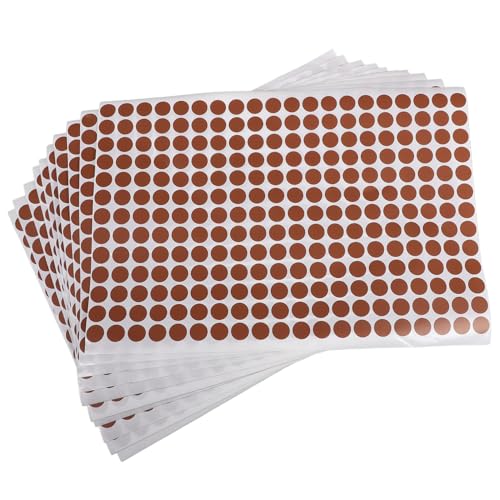 DIKACA 10 Blatt Runde Kupferplattenpapieretikett Farben Farbcodierte Aufkleber Punkt Farbdot -aufkleber Kreis Punktaufkleber Etiketten Klassifizieren Bunt Braun Aufkleber Aus Kupferpapier von DIKACA