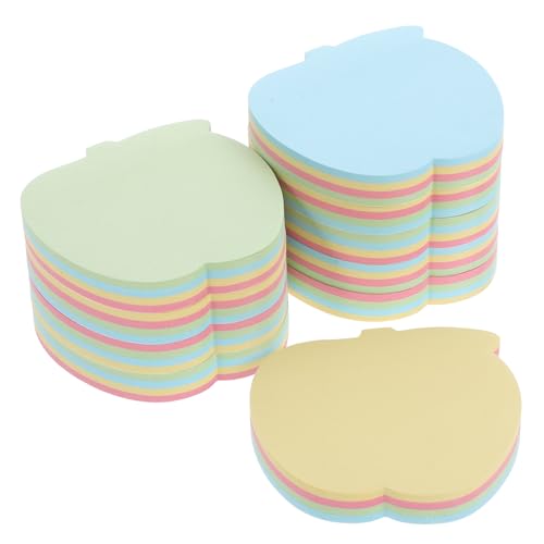 DIKACA 10 Packungen Apfelförmige Haftnotizen Selbstklebende Bunte Blanko Notizzettel Für Schule Büro Werbung Vielseitige Wiederverwendbare Memo Pads Mit Cartoon Motiv von DIKACA