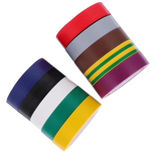 DIKACA 10 Rollen Farbiges Isolierband Elektriker PVC Klebeband mit Hoher Haftung für Elektrische Isolierung Auto Kabelmarkierung und Hohe Temperaturbeständigkeit DIKACA 10 Rollen Farbiges Isolierband Elektriker PVC Klebeband mit Hoher Haftung für Elektrische Isolierung Auto Kabelmarkierung und Hohe Temperaturbeständigkeit von DIKACA