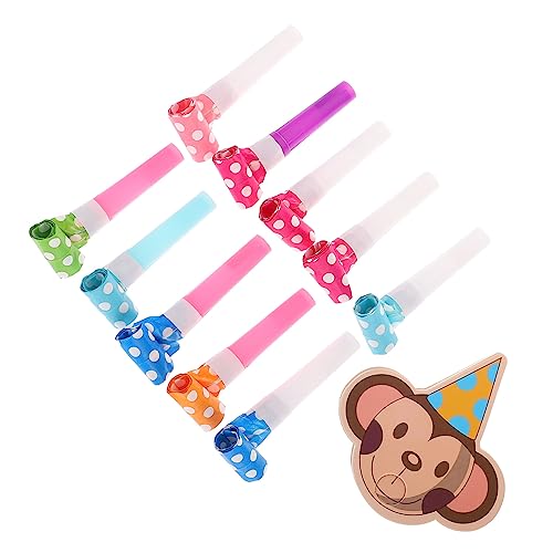 DIKACA 10 Sätze Cartoon Pfeife Partykrachmacher Party-Blowout Lärmgebläse Neuheit Noisemaker für Partys Geburtstag Krachmacher Partyspielzeug Plastik von DIKACA