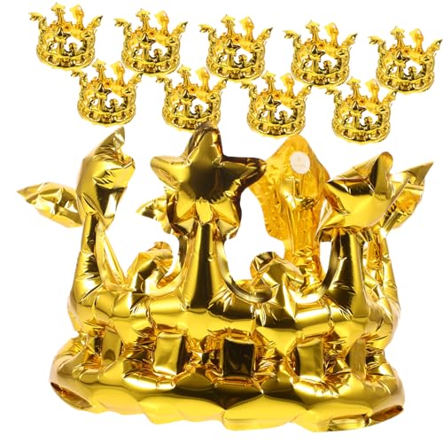 DIKACA 10 Stück Aufblasbare Krone als Foto-Requisite Glücklich Prinzessin erste Party für luftballons Geburtstagsfeier Krone Bühnenaufführungskronen Aluminiumfolie Golden DIKACA 10 Stück Aufblasbare Krone als Foto-Requisite Glücklich Prinzessin erste Party für luftballons Geburtstagsfeier Krone Bühnenaufführungskronen Aluminiumfolie Golden von DIKACA