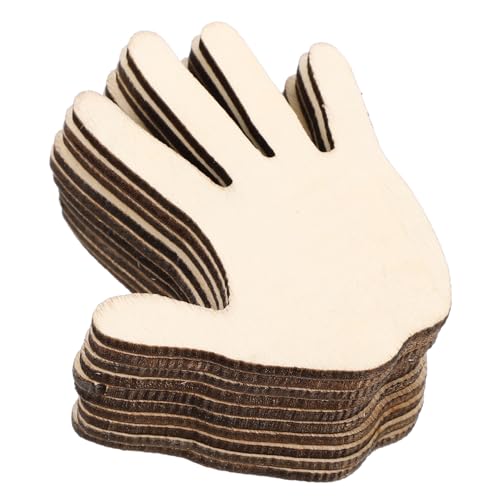 DIKACA 10 Stück Hölzerne dekorative Accessoires unbemalt unvollendet Ausschnitte Malerei Ornament Handwerk Party Basteln Holzausschnitt selber machen unfertige Holzspäne Graffiti-Chips von DIKACA